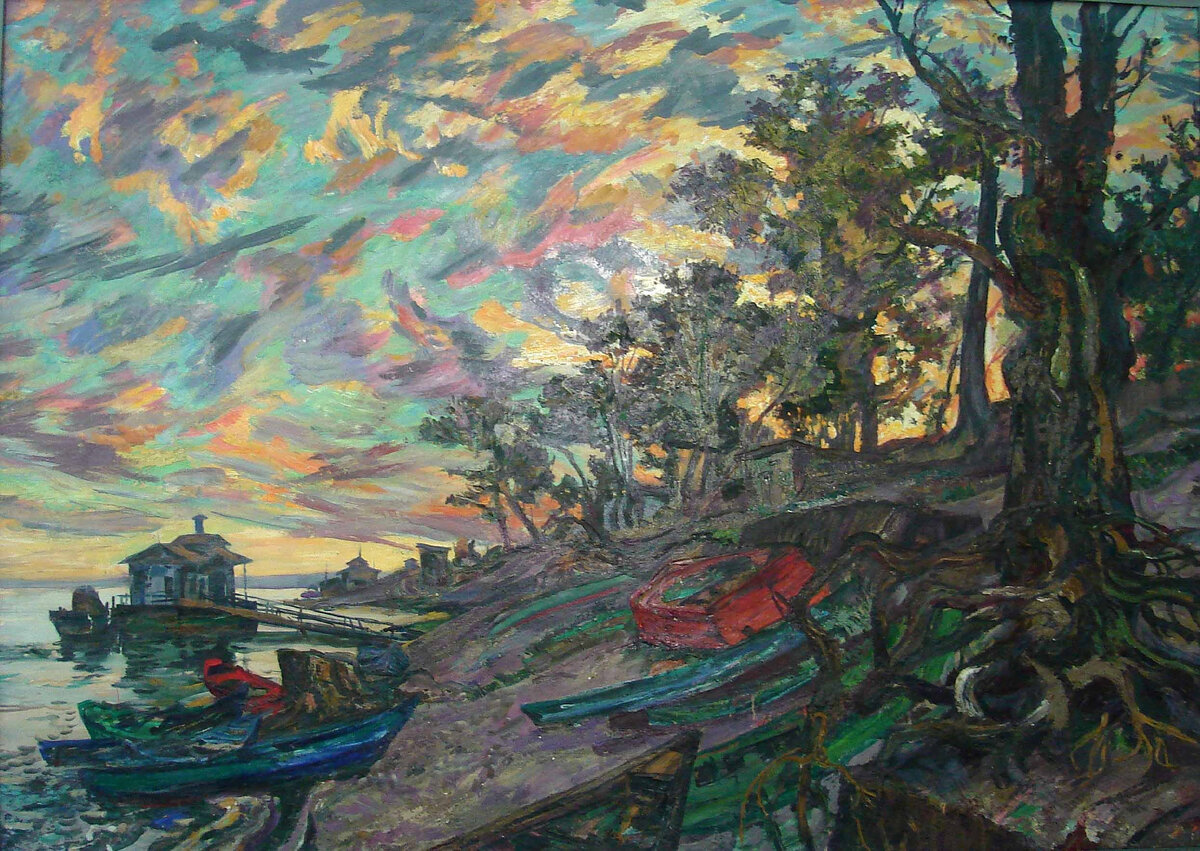 В. З. Пурыгин Вечер на Волге. Перед закатом. 1964-1971. Фотография из архива автора