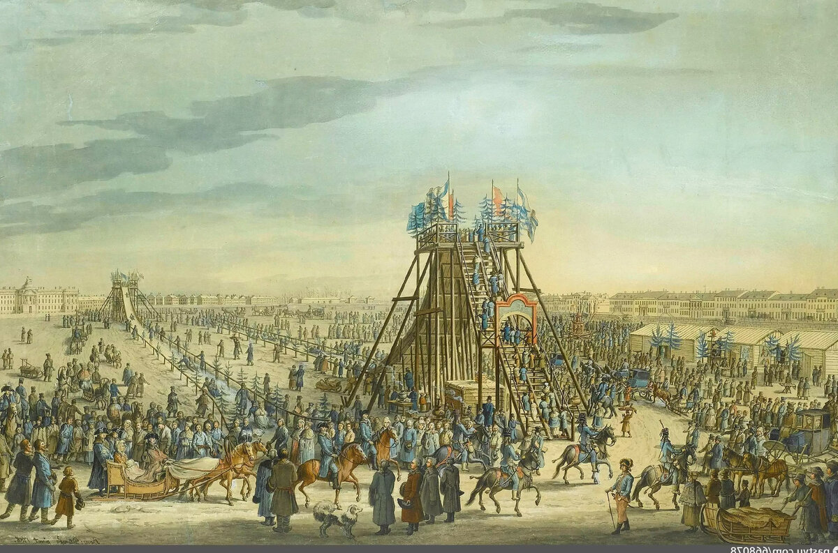 Бенджамин Патерсен. Ледяная горка в Санкт-Петербурге. 1788 год. Источник: https://www.culture.ru