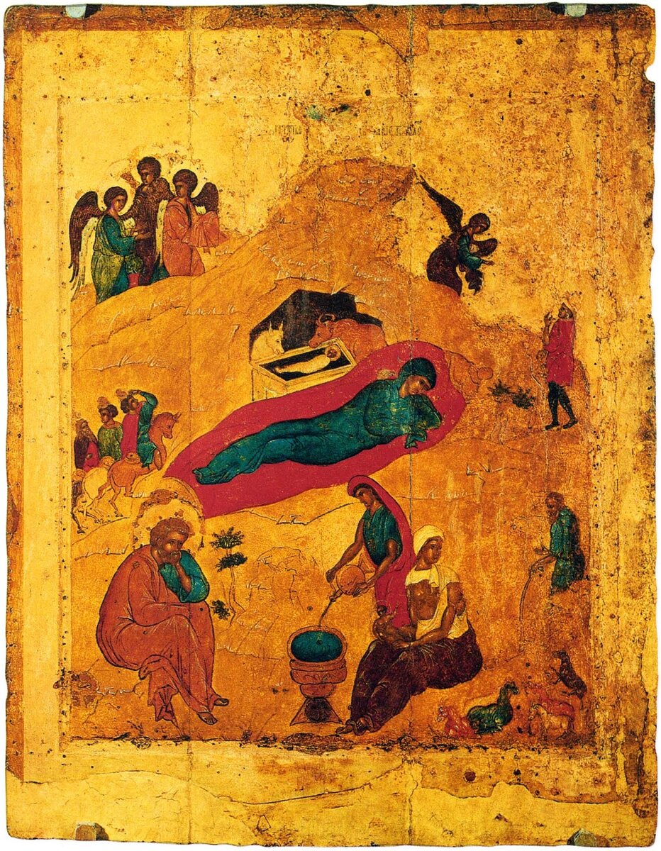 Икона Рождество Христово. Тверь, середина XV в.