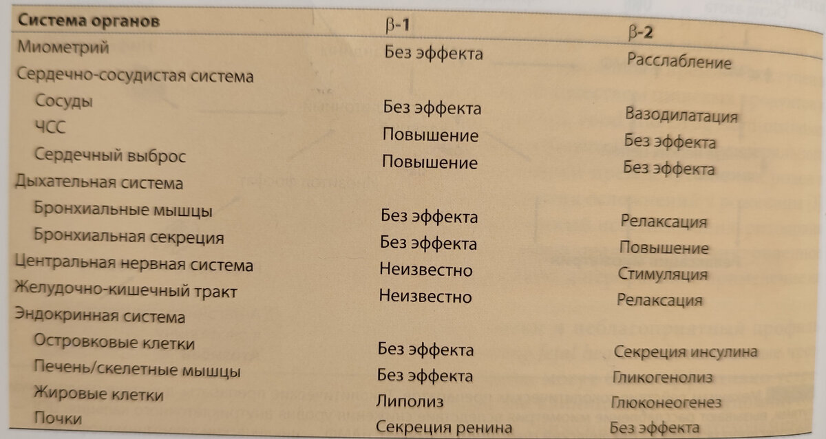 b-адренергические эффекты.