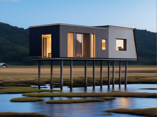 Мы с нейросетью нарисовали такой милый домик на болоте, опасаясь узреть подобное на участке весной.