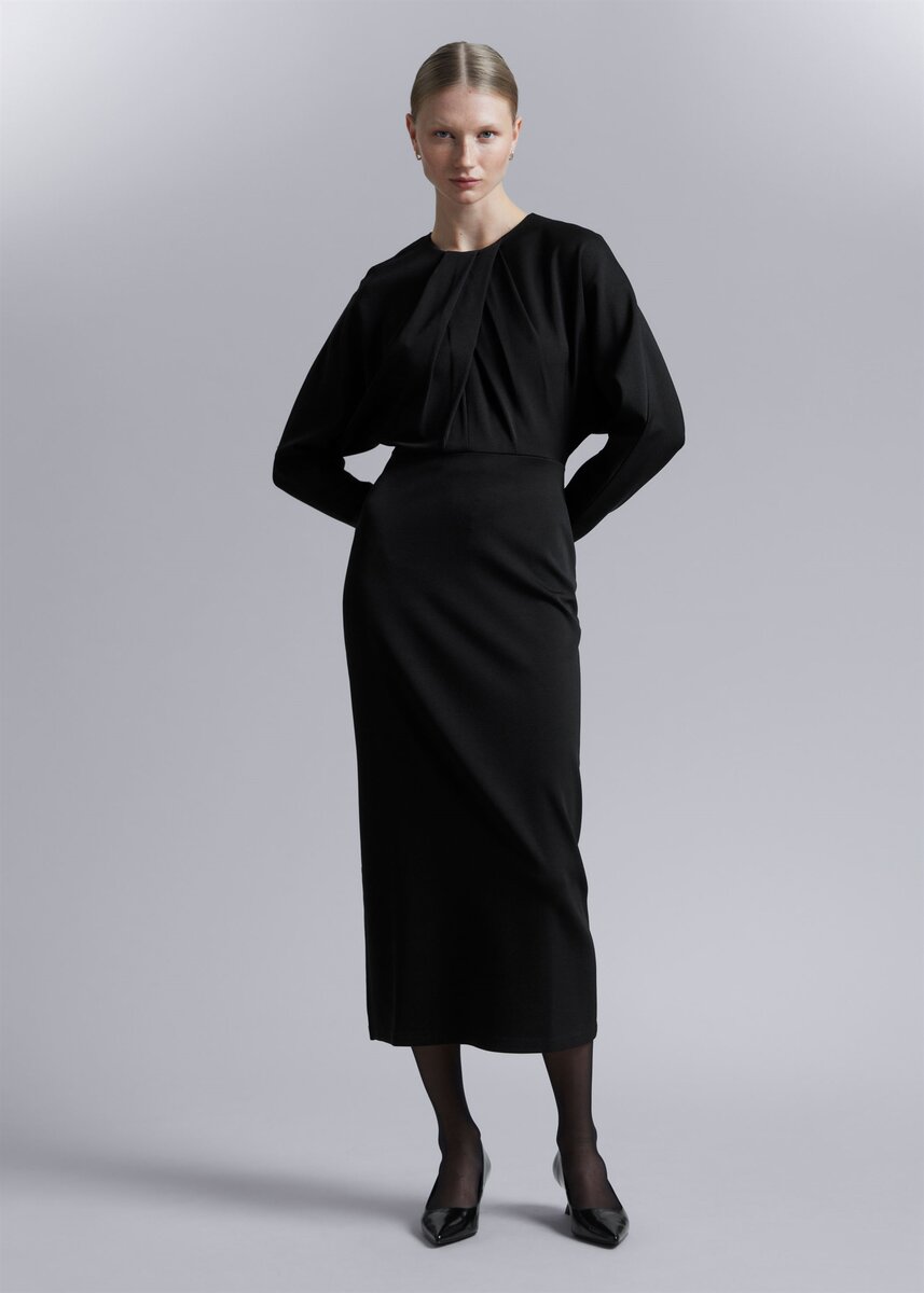 Платье миди с длинным рукавом HMonline.ru