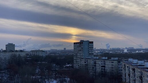 Зимний закат. Релакс видео.