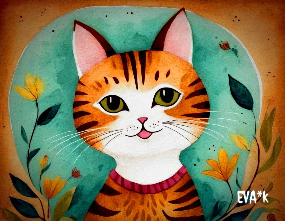 Коты картинки нарисованные Коты картинки нарисованные