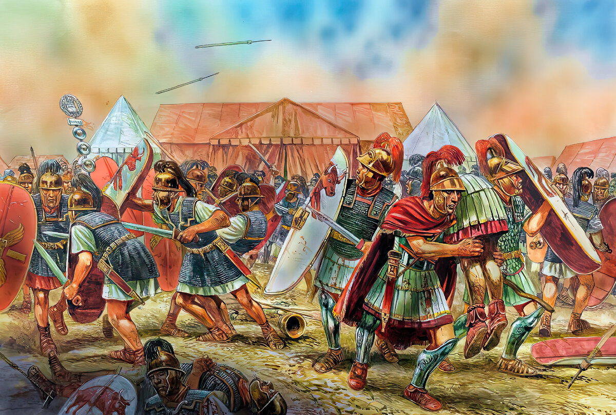 Битва при Филиппах 42 г до н.э. Битва при Мутине 43 г. Римская Империя битва при Фарсале. Питер Деннис художник.