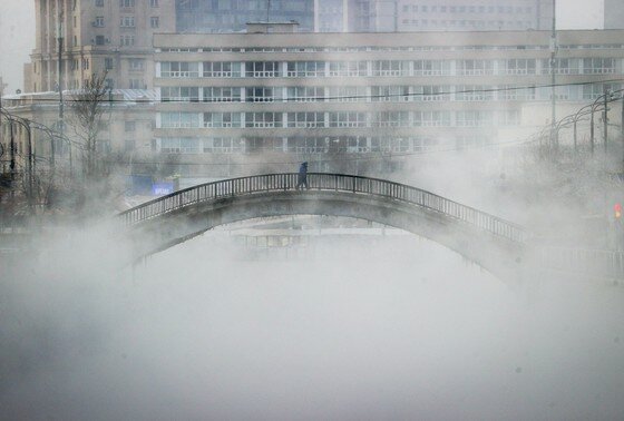    Морозная погода в Москве