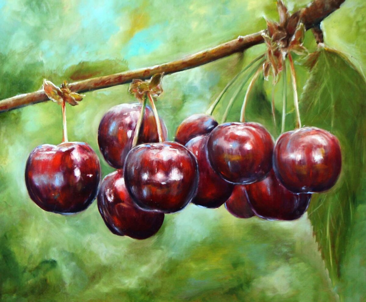 Спелая вишня (художник Наталья Карцева)
