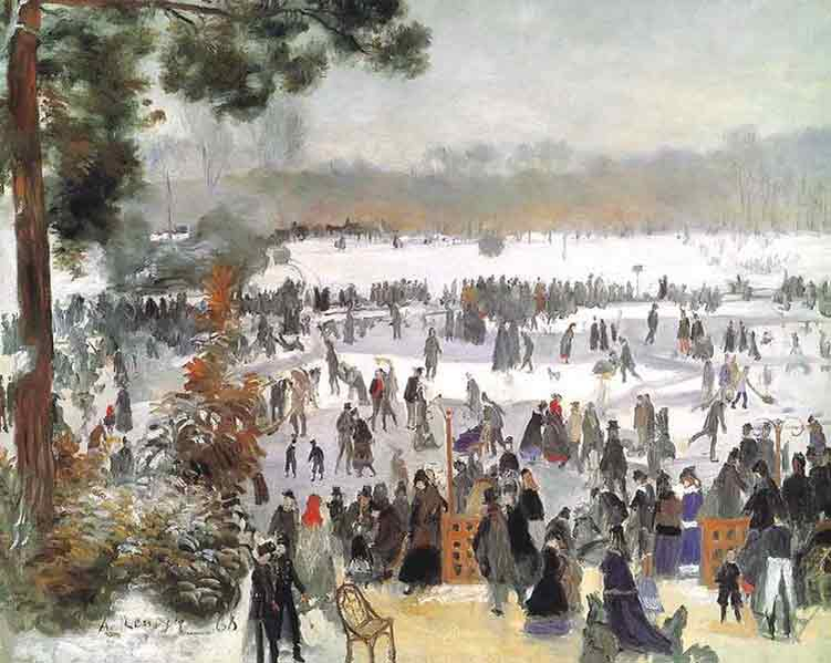 Конькобежцы в Булонском лесу. 1868. Холст, масло.