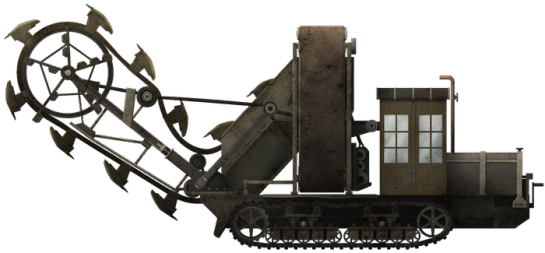 A7V Schützengrabenbagger - траншейный экскаватор. Немецкая траншейная техника, созданная в 1918 году в единственном экземпляре.