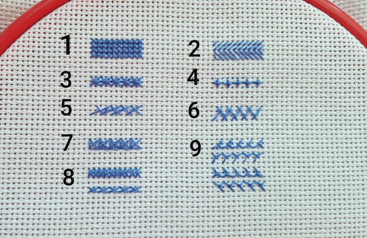 Виды швов: крест, полукрест, дробный крест, бэк в вышивке | Крестик