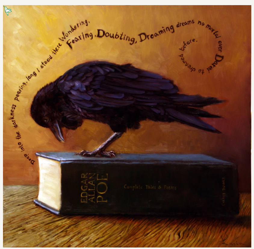 Название картины "Nevermore". Очень литературно )