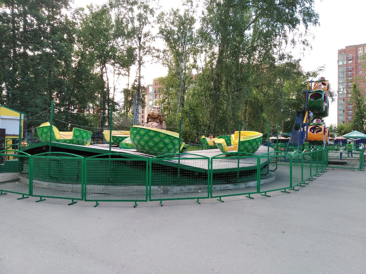 Аттракционы в парке "Березовая роща"
