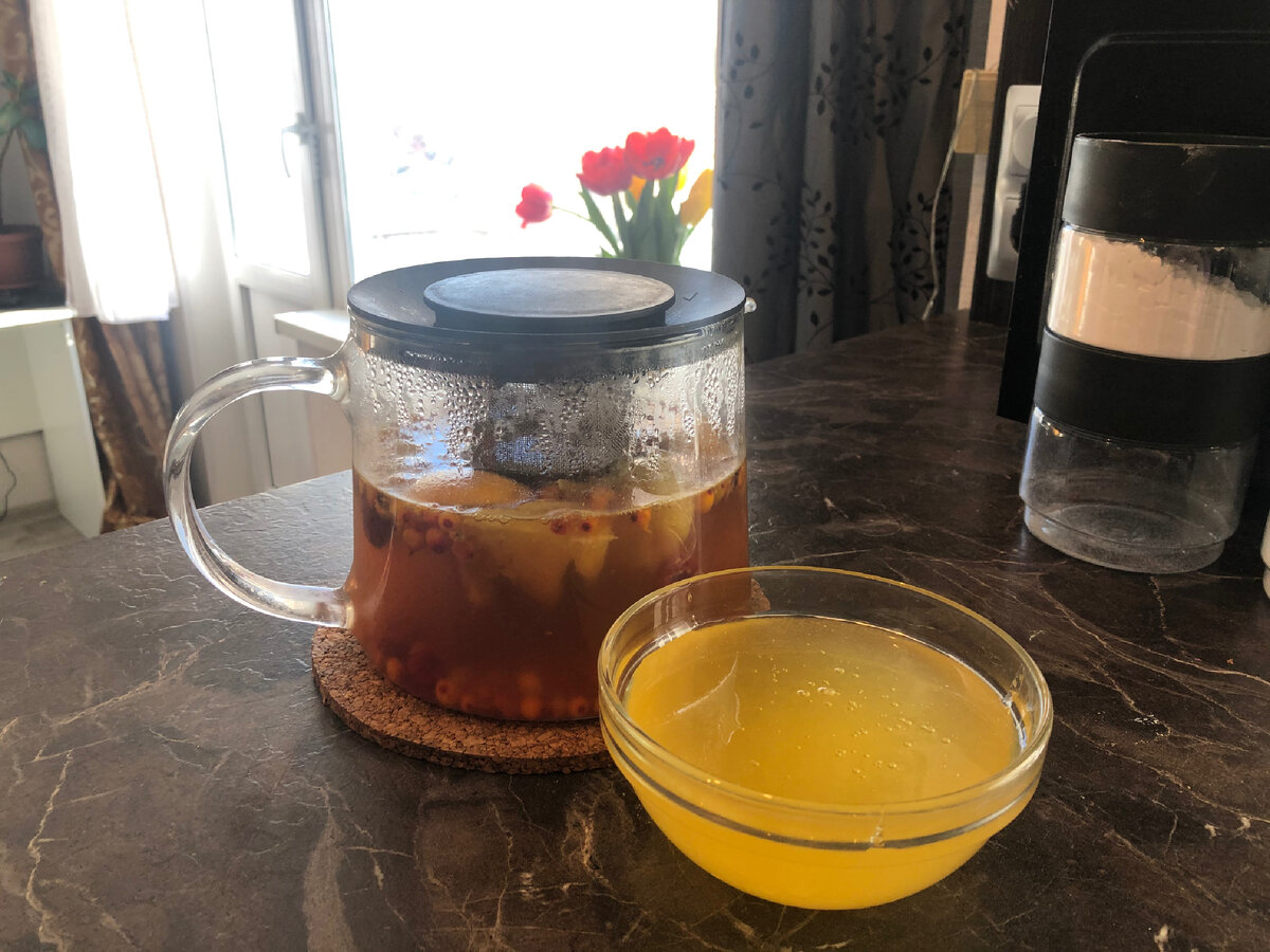 Облепиховый чай с медом-мой спаситель при простудах