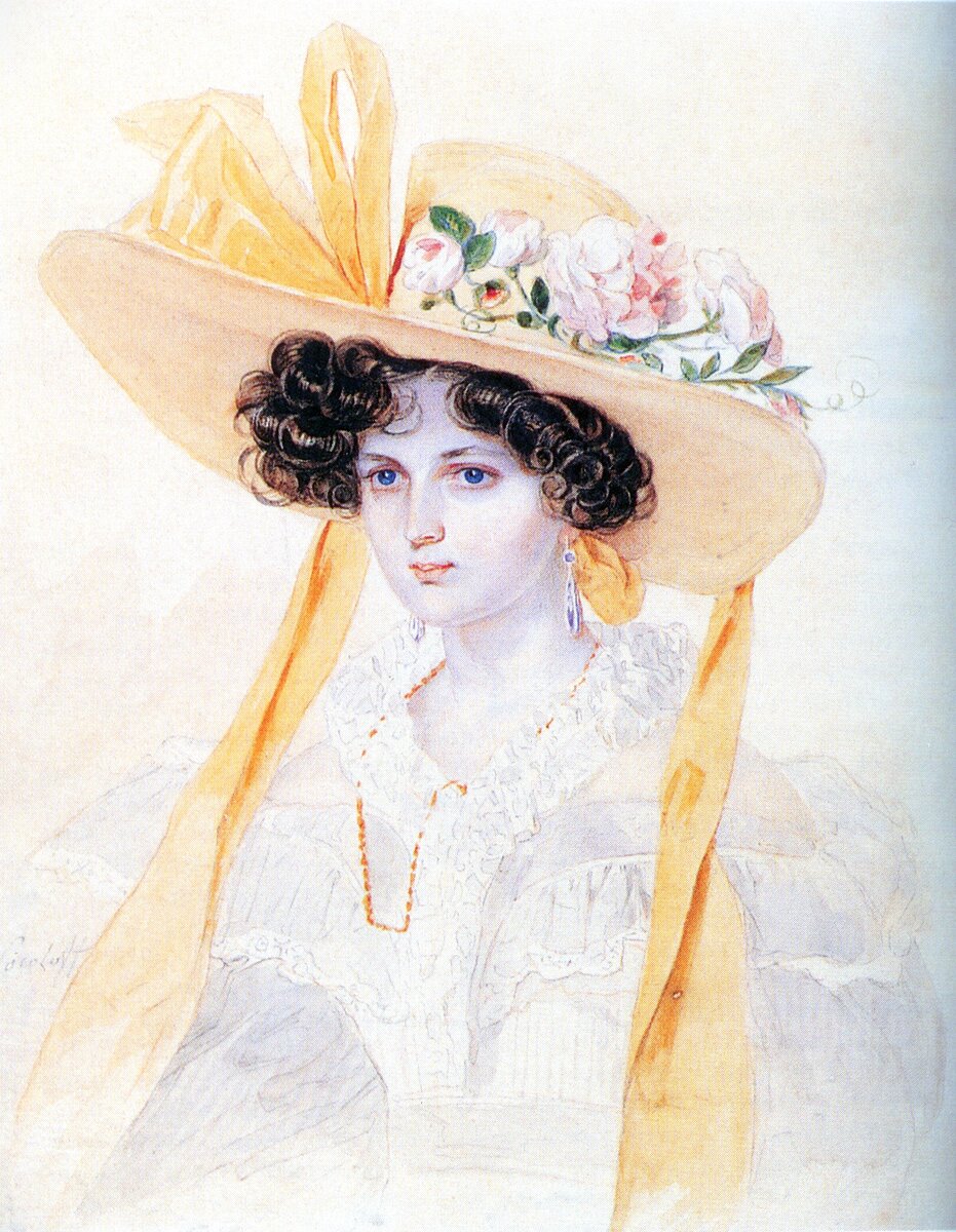 Графиня Ольга Ферзен, урожденная Строганова, худ. Петр Соколов, 1830-ее гг.
