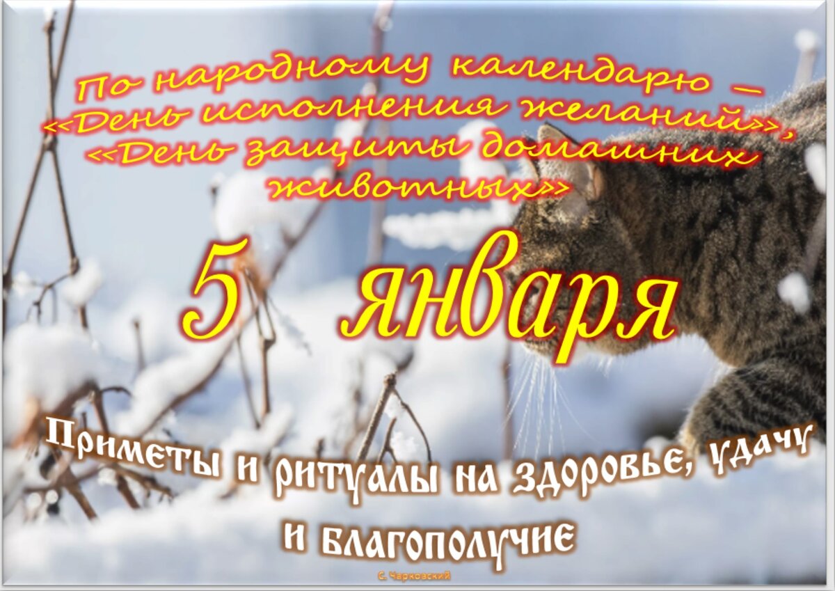 5 января - Приметы, обычаи и ритуалы, традиции и поверья дня. Все праздники  дня во всех календарях. | Сергей Чарковский Все праздники | Дзен