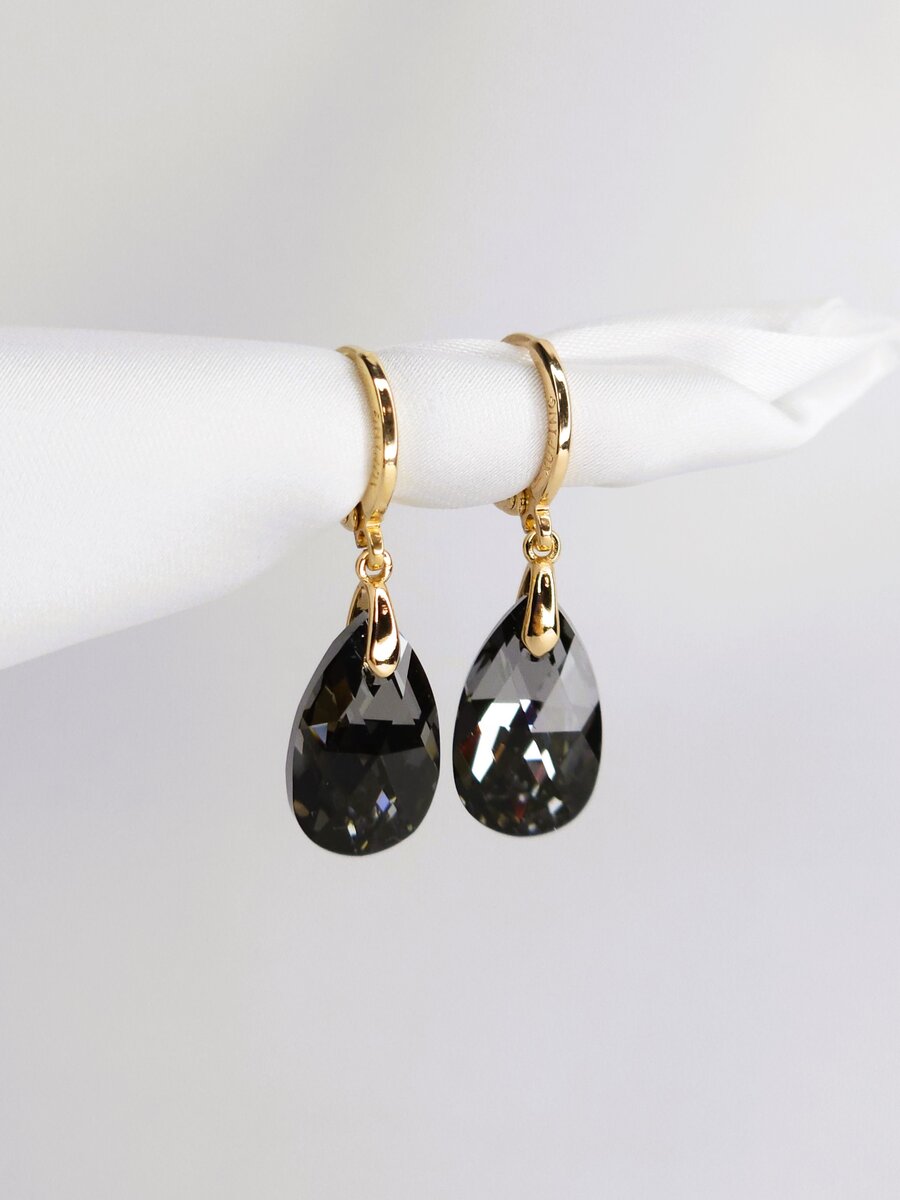 Серьги вечерние подвески Swarovski