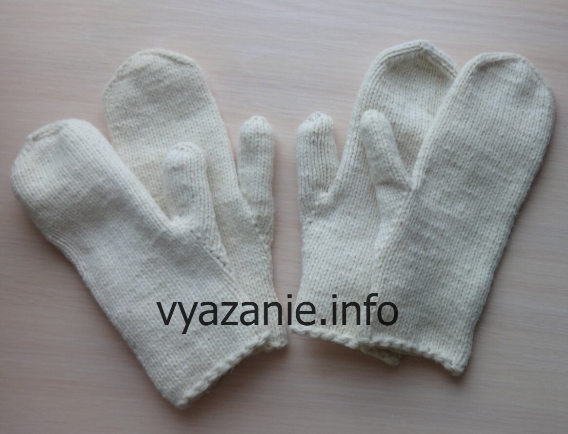 Вязание варежек на 2 спицах. Вязание варежек на 2 спицах