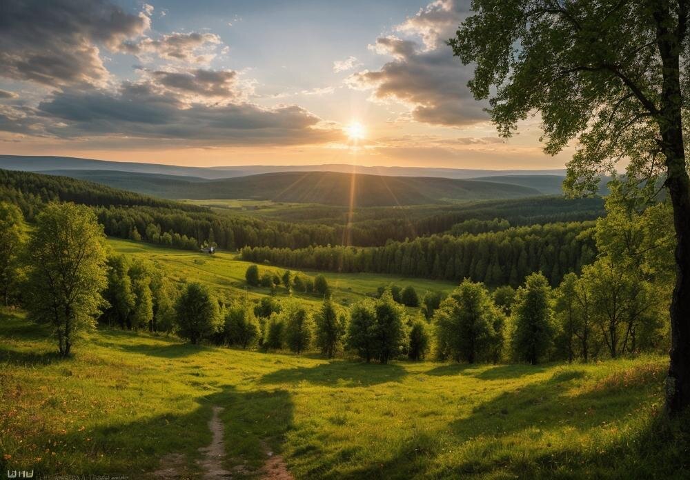 Пейзажи березовой рощи