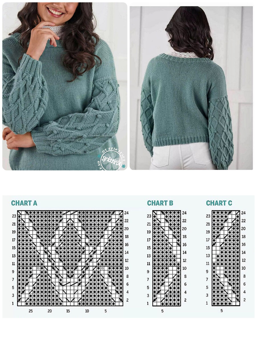 Схемы узоров женских свитеров