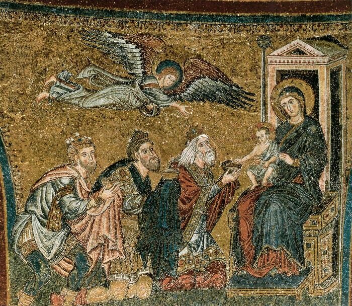 Якопо Торрити. Мозаика «Поклонение волхвов». 1296. Базилика Санта Мария Маджоре, Рим
