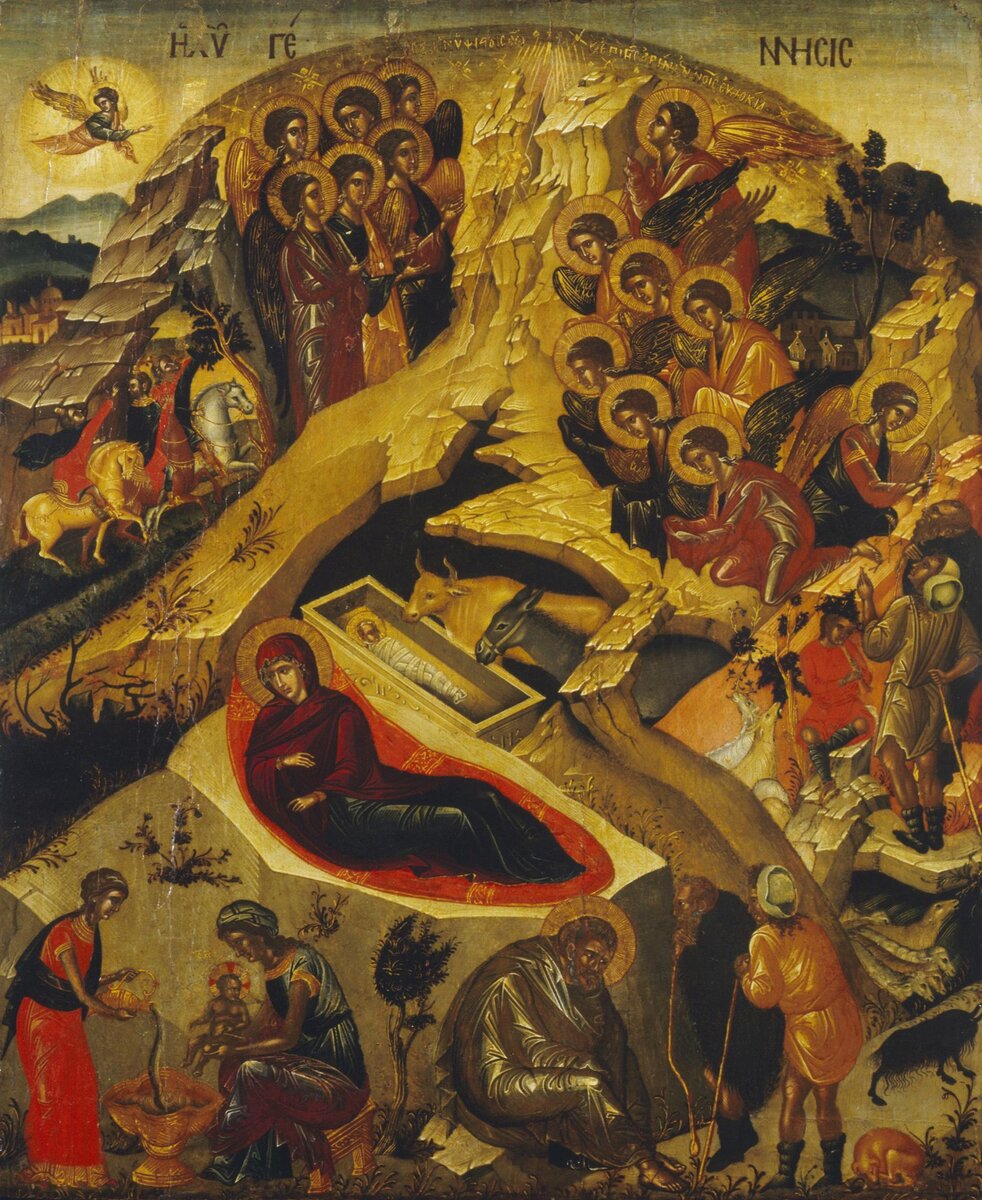 Икона Рождества Христова. Средиземноморский регион, вторая половина XV века. Государственный Эрмитаж