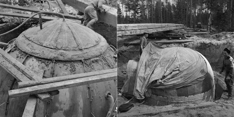Фотографии 1942-1943 гг. процесса строительства финского убежища, найденные в интернете на сайте kuuterselka.