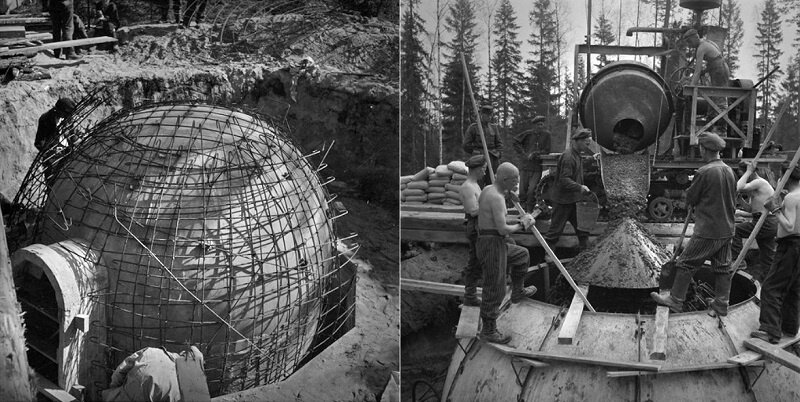 Фотографии 1942-1943 гг. процесса строительства финского убежища, найденные в интернете на сайте kuuterselka.