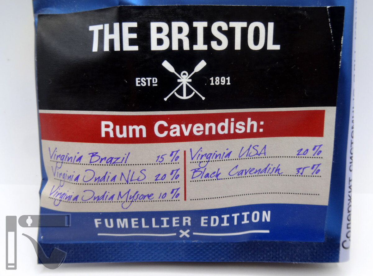 Трубочный табак The Bristol Rum Cavendish. Фото:©канал "Уголок Курильщика"