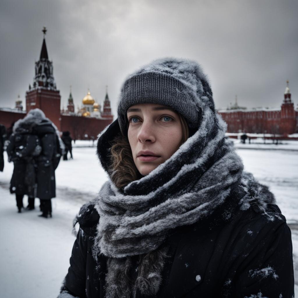Замерзающая Москва. Фото создано с помощью Нейро­сетевой модели от Сбера