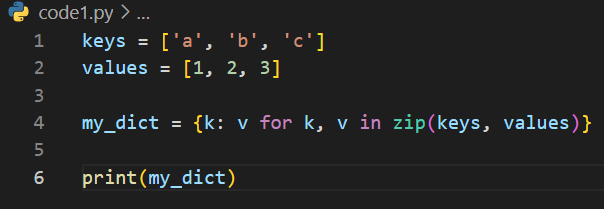 {'a': 1, 'b': 2, 'c': 3}