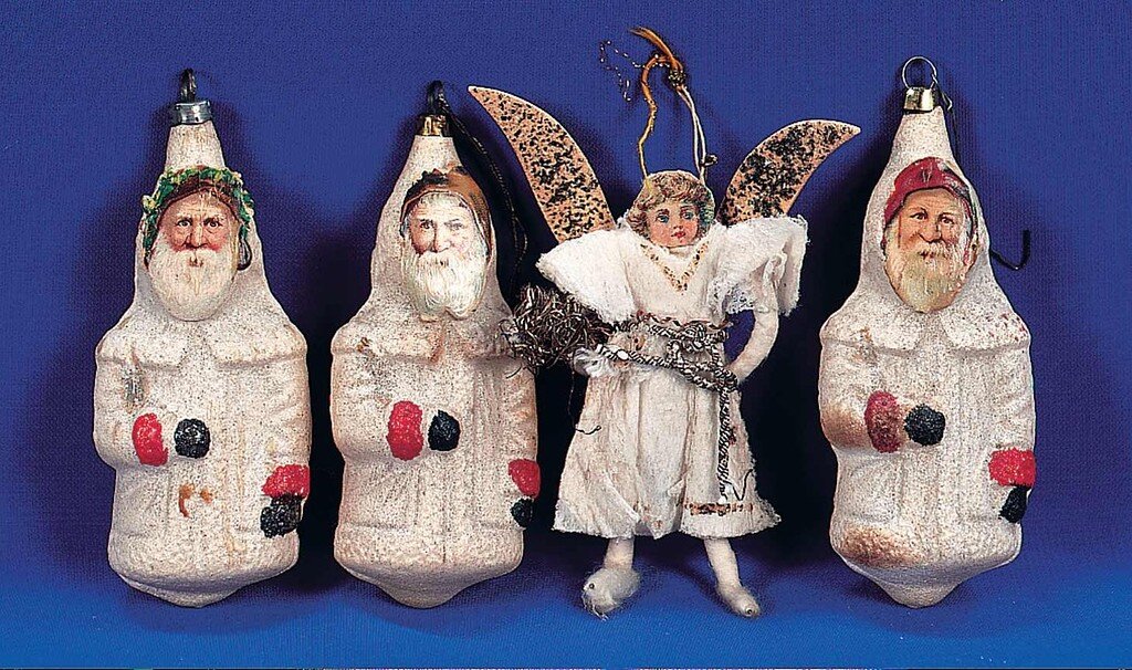 Ватные игрушки с картонными лицами