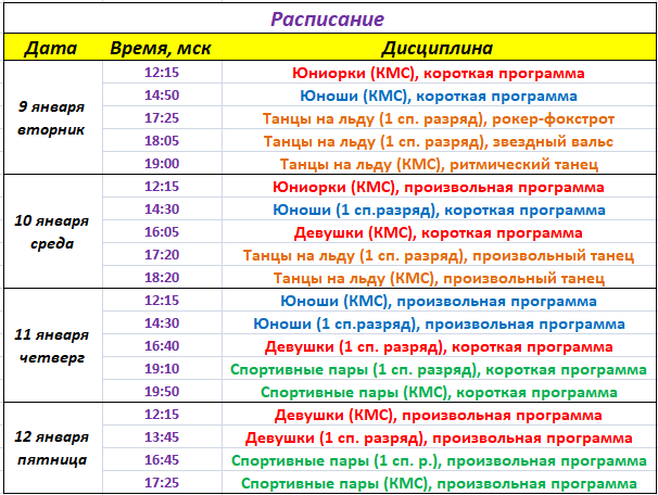 В расписании или в расписание