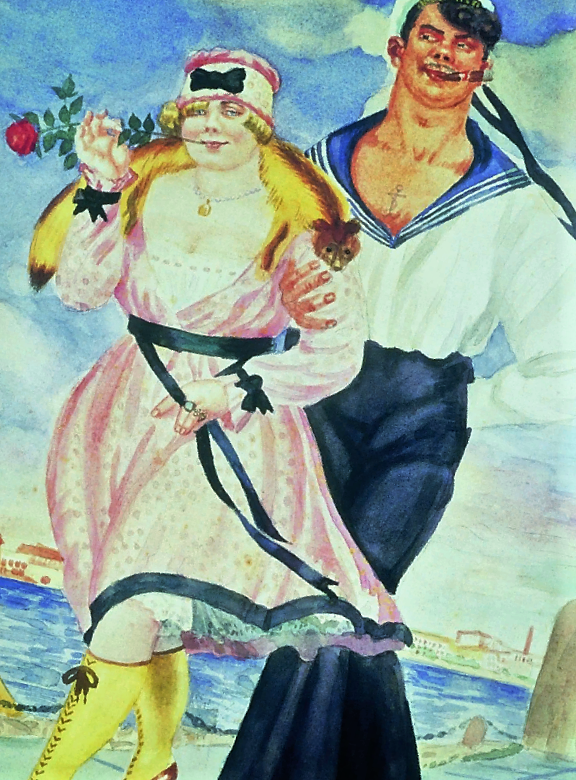 Кустодиев, «Матрос и милая», 1921 