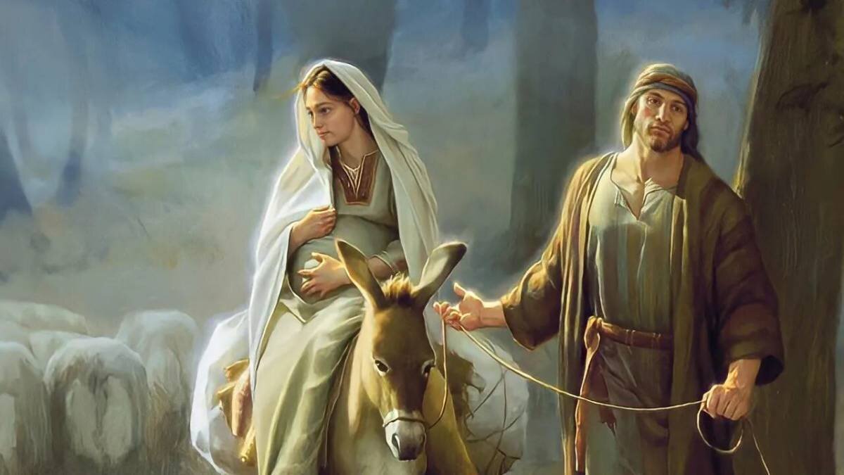 Раскраска Иосиф Иисус и Мария