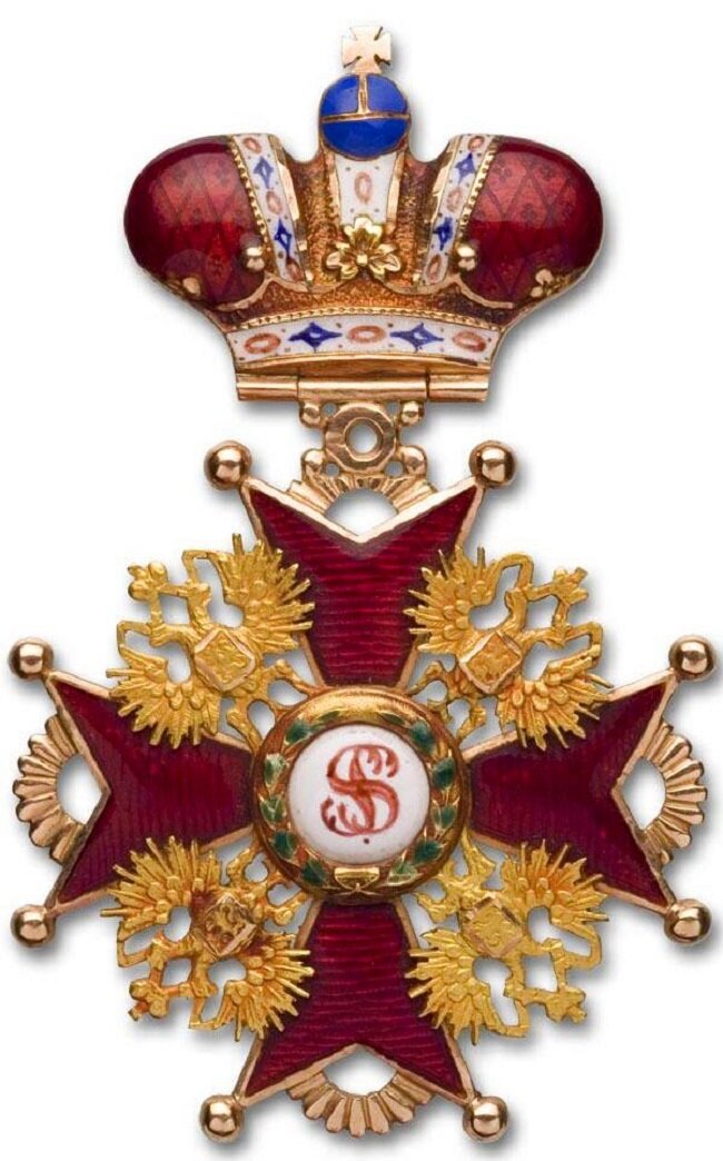 Орден Станислава 2-ой степени с Императорской Короной. Золото, эмаль