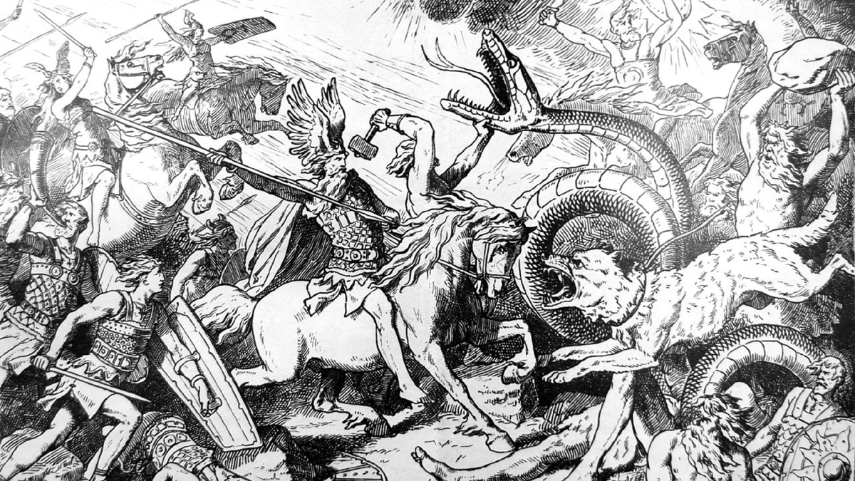 А в Скандинавии мифологические "Сумерки богов" тоже, возможно, имеют отношение к "году тьмы". Рисунок: Йоханнес Гертс. Рагнарёк. Источник: https://ru.wikipedia.org/