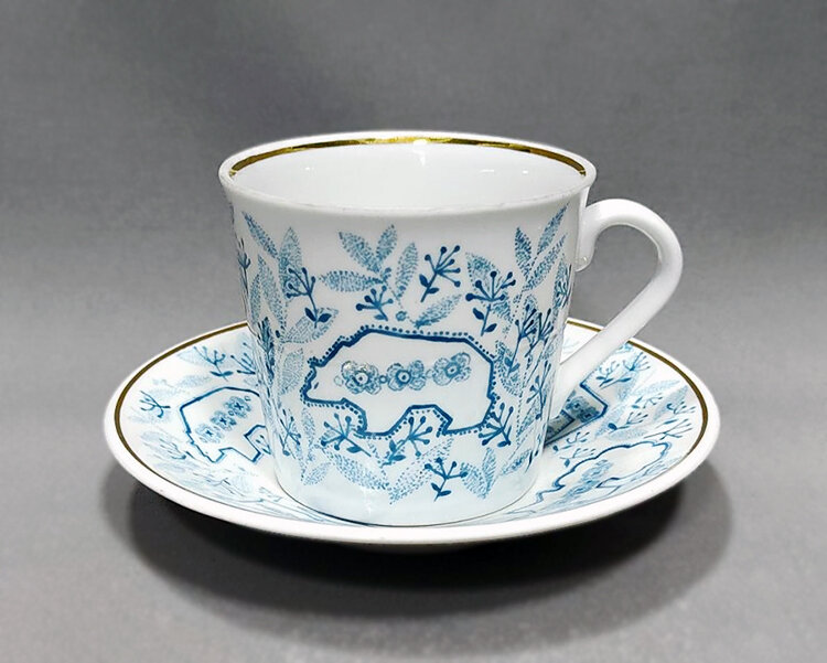 Чайная пара «Лесная». 1967 год, Хайта. Автор Нина Александровна Асямова 