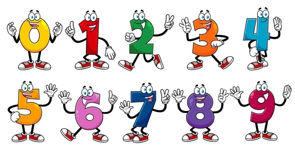 В английском языке числительные строятся примерно как в русском — числа до двадцати имеют самостоятельные имена: 0 — zero, 1 — one, 2 — two, 3 — three, 4 — four, 5 — five, 6 — six, 7 — seven, 8 —...