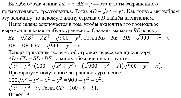 Рассмотрим задачу по геометрии из сборника «10 вариантов» для подготовки к ОГЭ-2024 [1]. Задача сложная, но имеет простое решение.-3