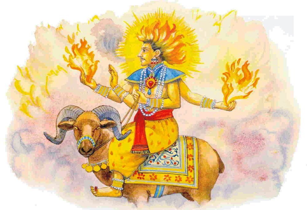 Агни дев. Изображение: Glorious Hinduism