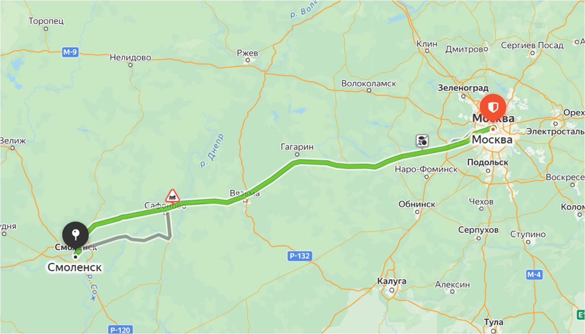 Москва - Смоленск. Яндекс.Карты