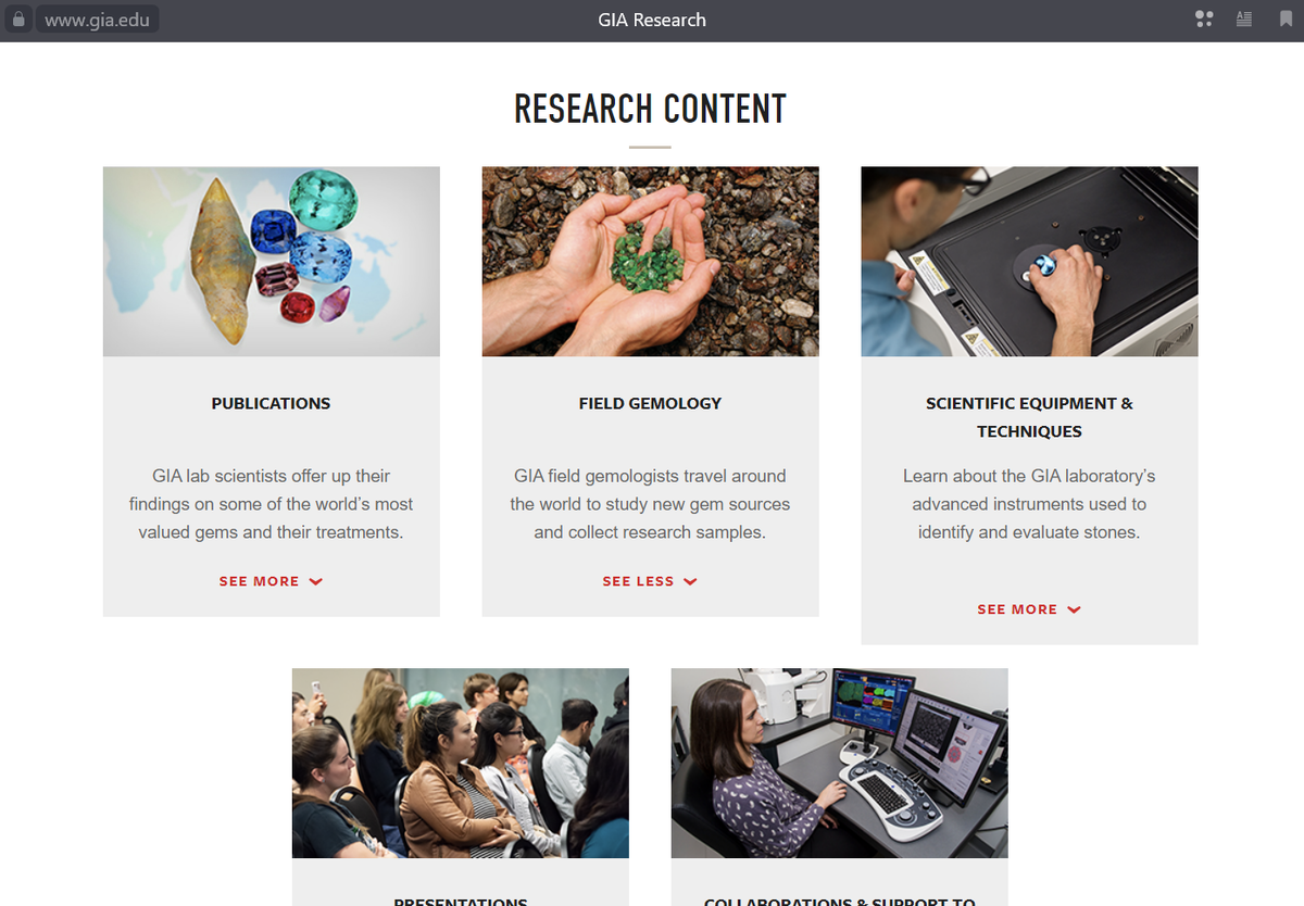 Скриншот образовательного портала сайта GIA