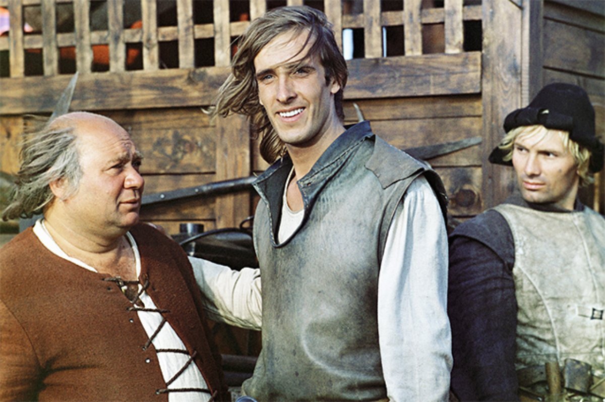    Евгений Леонов в роли Ламме и Лембит Ульфсак в роли Тиля в фильме «Легенда о Тиле», 1975 г.