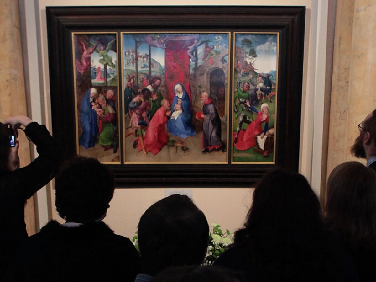    Триптих Гуго ван дер Гуса "Поклонение волхвов" в Эрмитаже© РИА Новости / Игорь Руссак