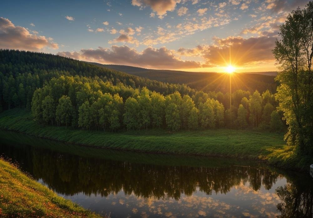 Солнце красками