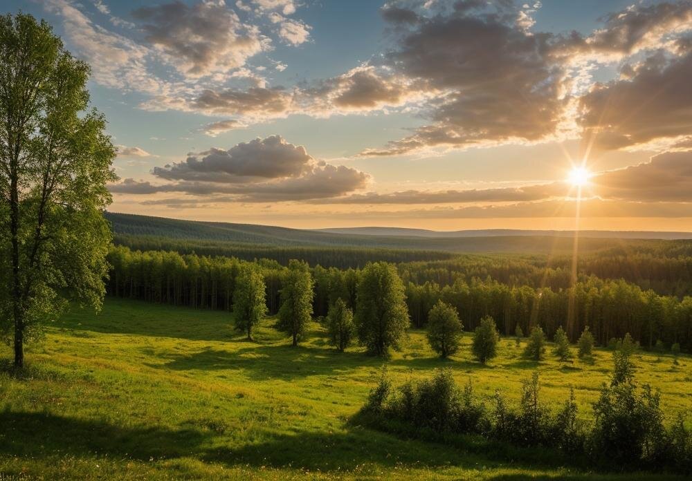 Солнце за горизонт луч