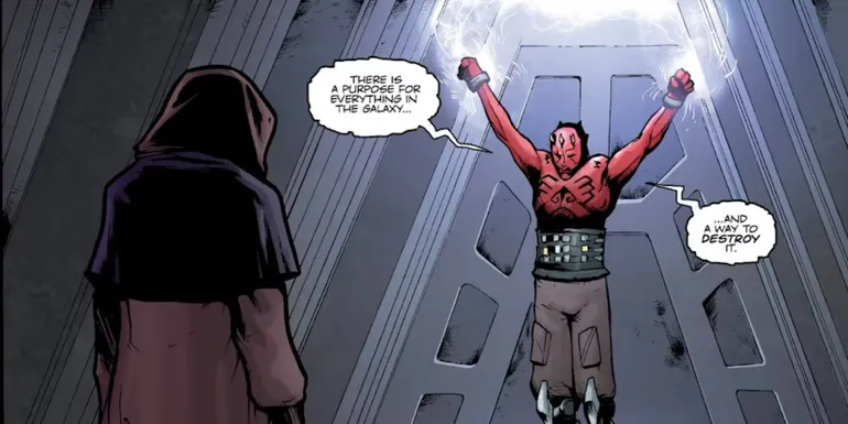 Палпатин говорит с захваченным Дартом Молом "Дарт Мол: сын Датомира".