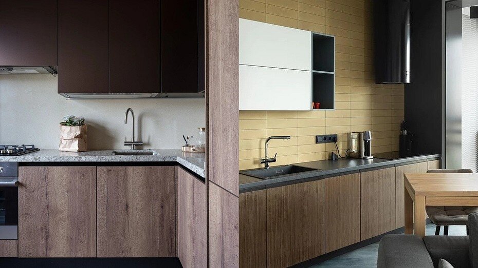 Проекты Марины Багуцкой (слева) и Павла и Светланы Алексеевых (справа)