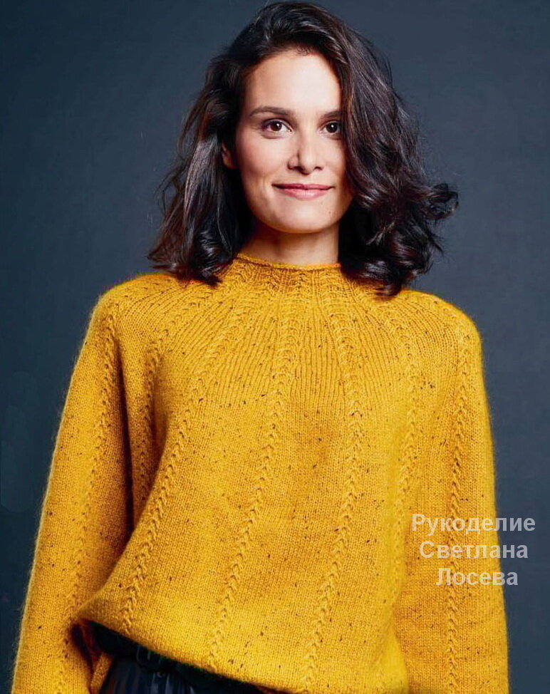 Женский теплый свитер спицами без швов Круглая кокетка Мастер класс Knitting Sweater Pattern