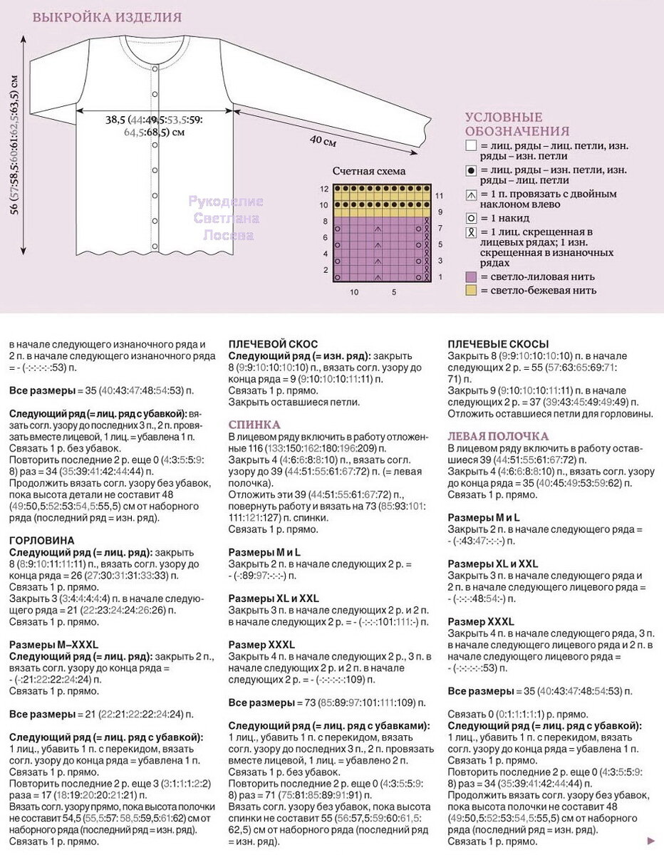 Женская кофточка схемы